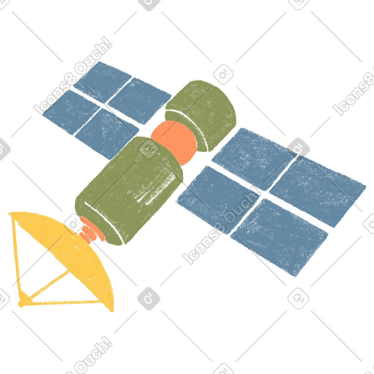 Ilustración Big satellite en estilo Chalky a descargar en PNG y SVG