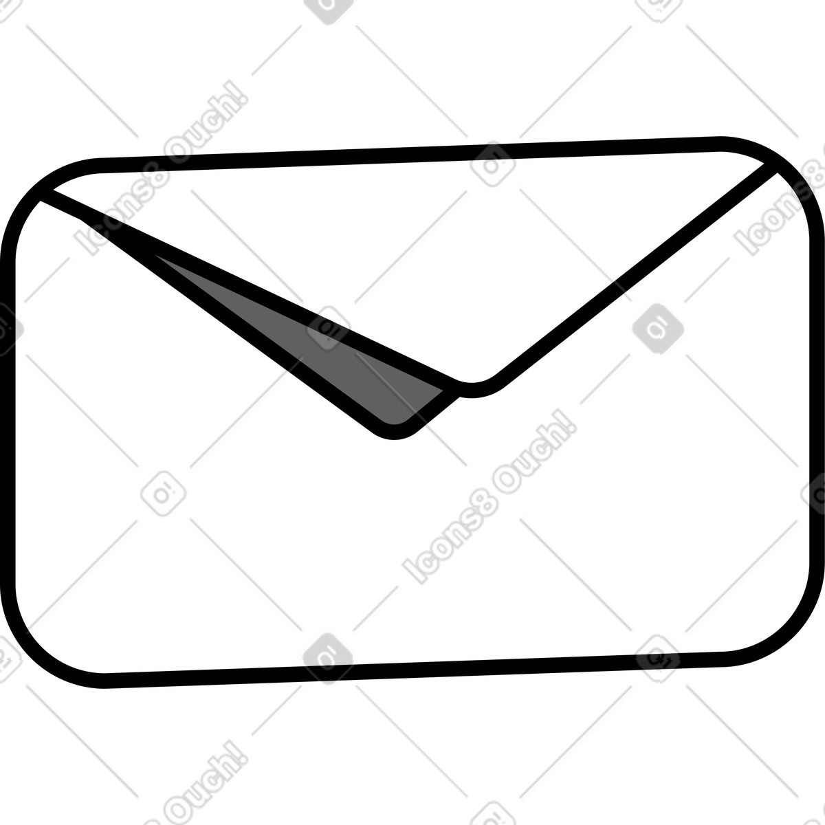 Ilustración Opened white envelope en estilo Wiggle a descargar en PNG y SVG