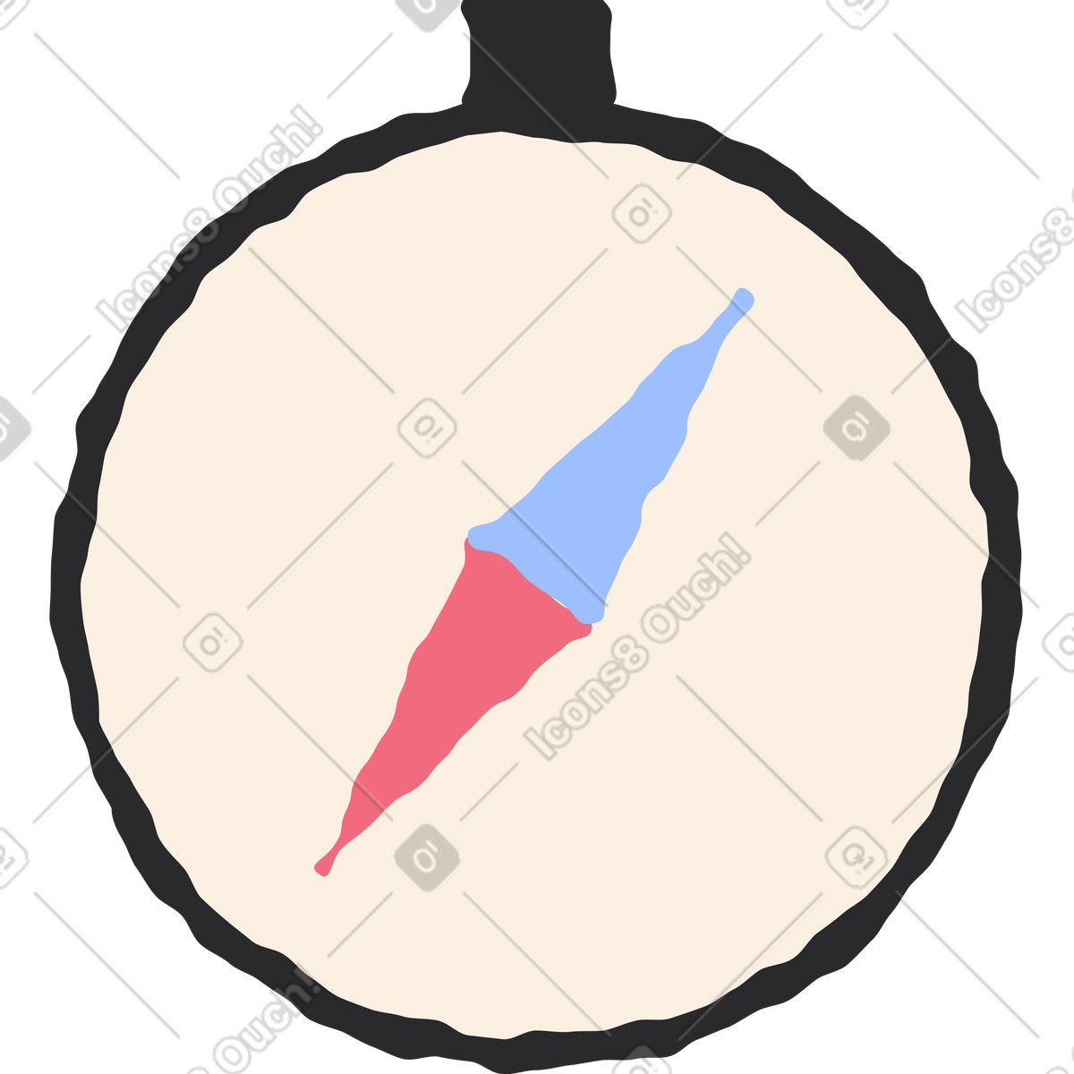 Ilustración Brújula en estilo Pablo a descargar en PNG y SVG