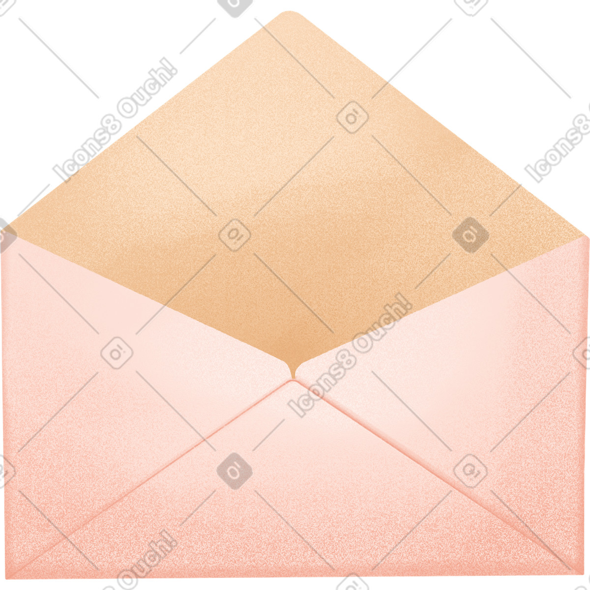 Delicate beige open envelope illustration in Floral style download in PNG, SVG