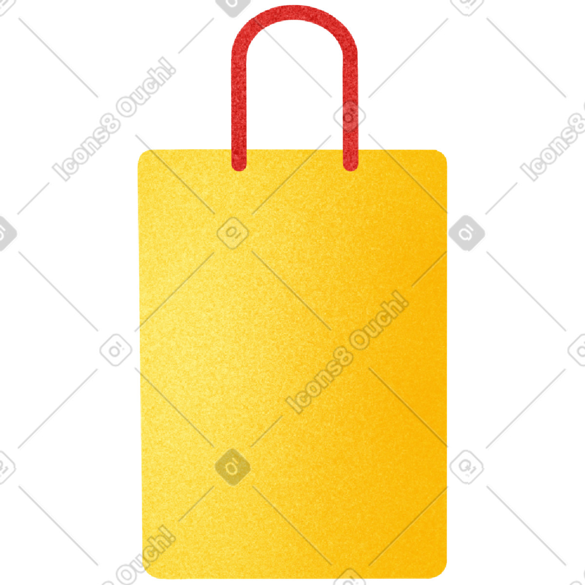 Willowy 스타일의 Yellow paper bag with red handles 일러스트레이션 PNG, SVG 다운로드