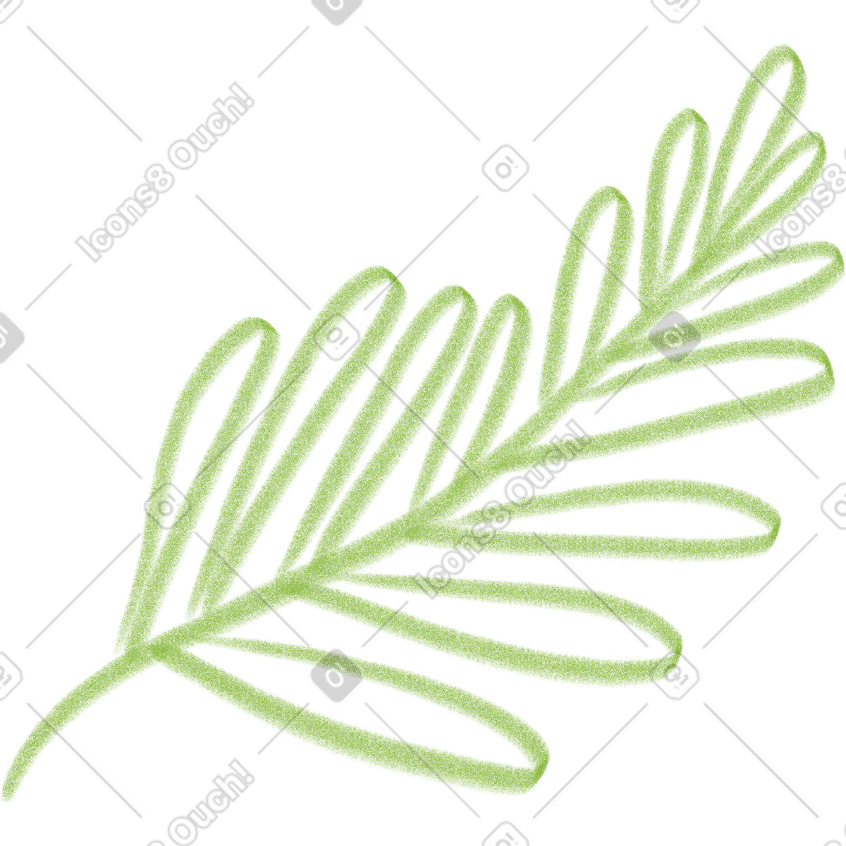 Fern leaf illustrazione in stile Doodle scarica in PNG, SVG