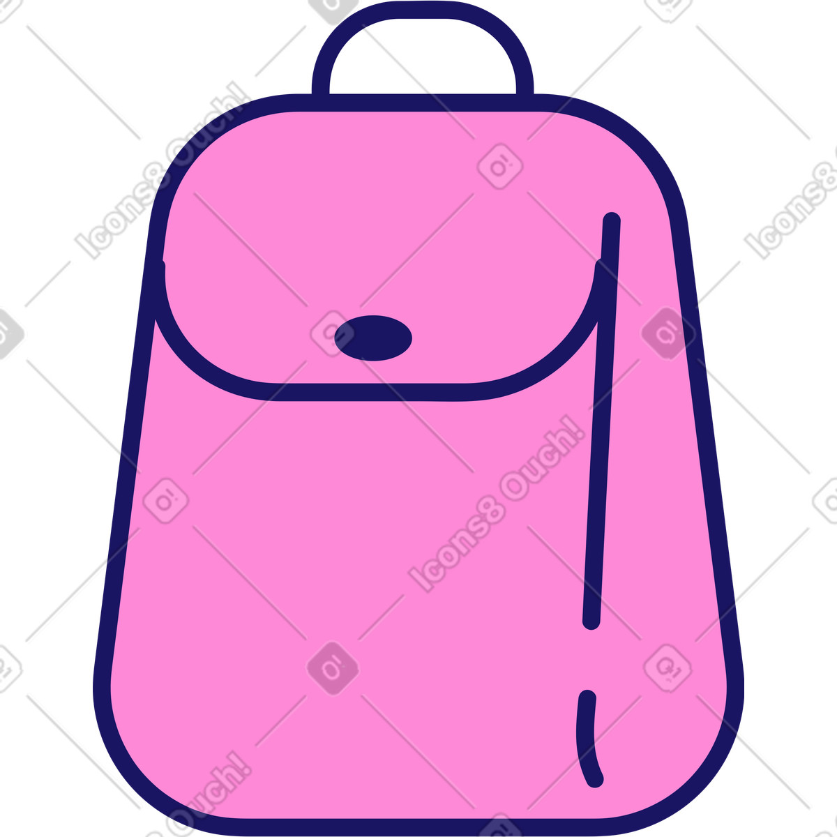 Ilustración Mochila rosa en estilo Matey a descargar en PNG y SVG