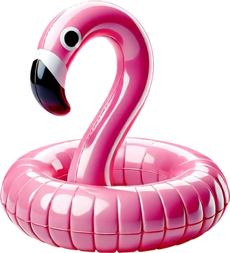 A pink flamingo pool float - 3D Mini style illustration