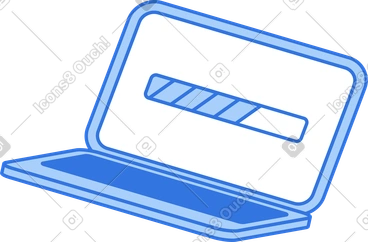 Ordinateur portable avec barre de progression PNG, SVG