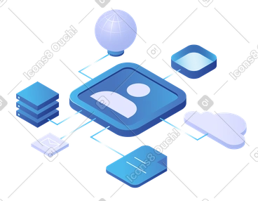 Network of connected digital tools, platform integration and sync PNG, SVG
