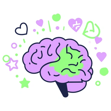 An artistic depiction of a brain healing from an aneurysm, with glowing light and positive symbols