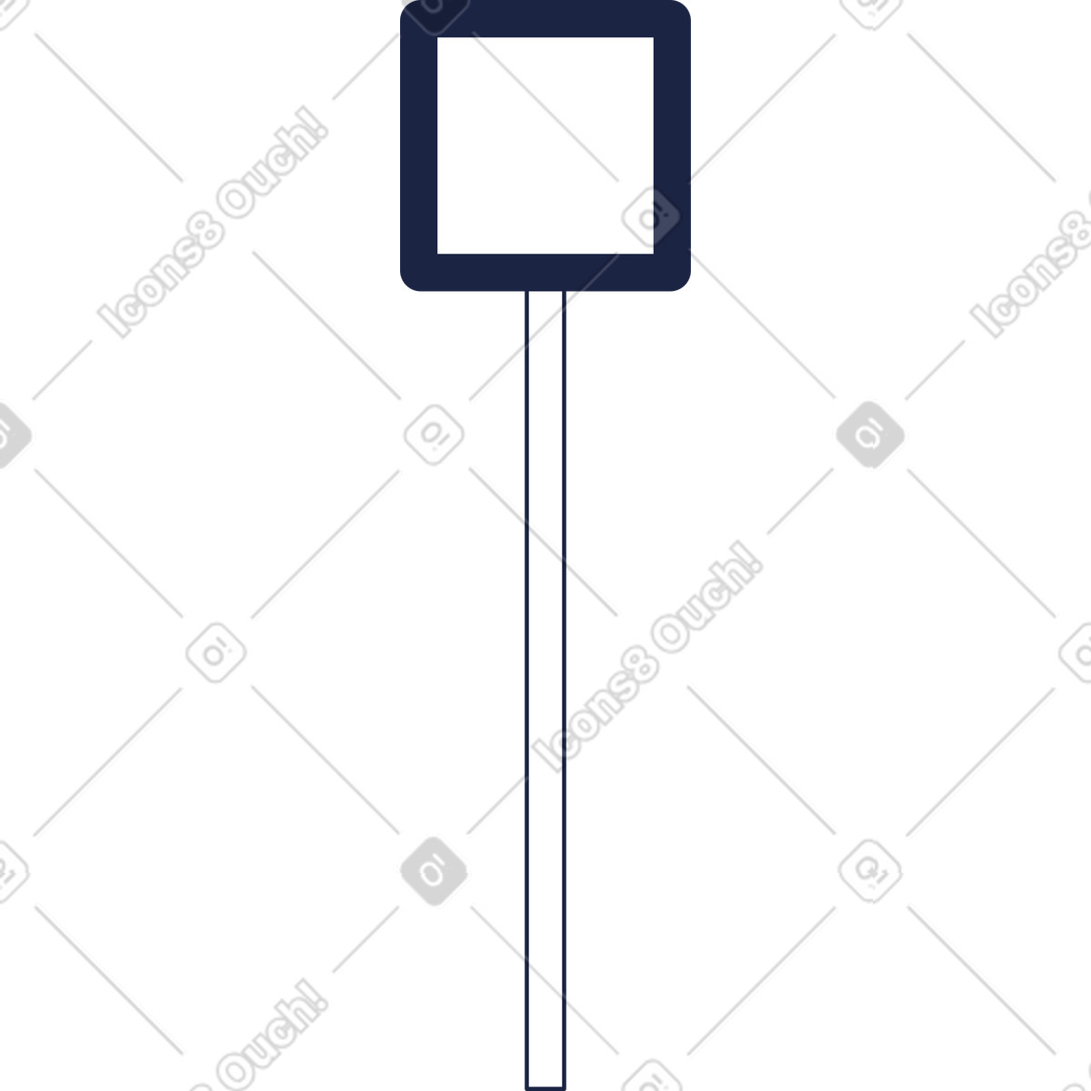 Ilustração de Sinal estrada quadrado em no estilo Urban Line para baixar em PNG, SVG