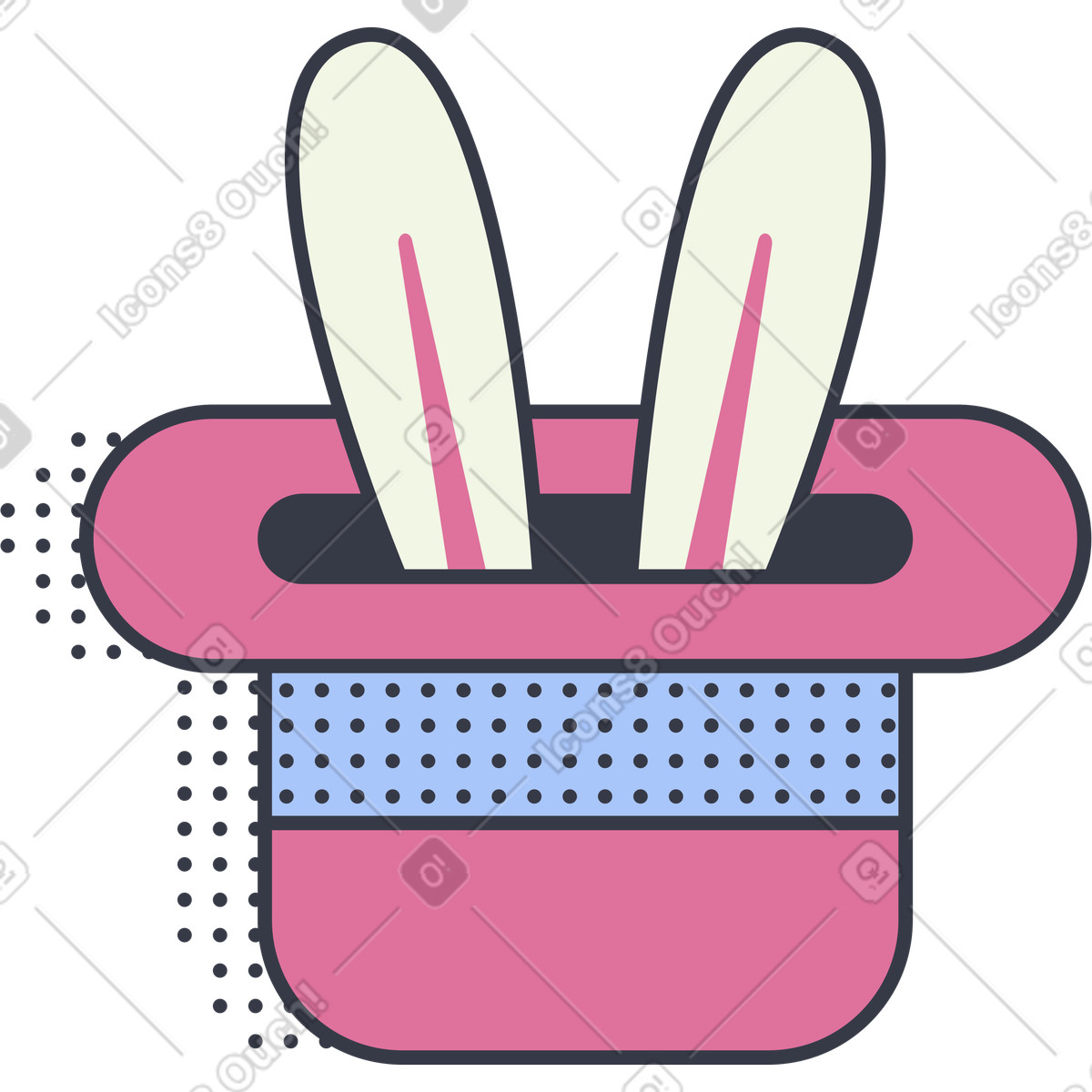 Rabbit in a hat illustration Abstract style download PNG, SVG