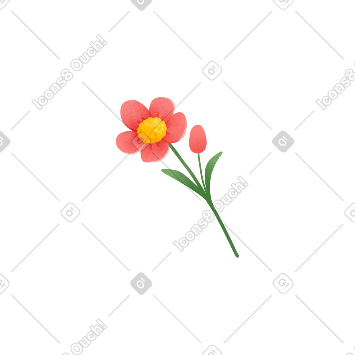 Иллюстрация Red flower в стиле Lettering — скачать в форматах PNG, SVG