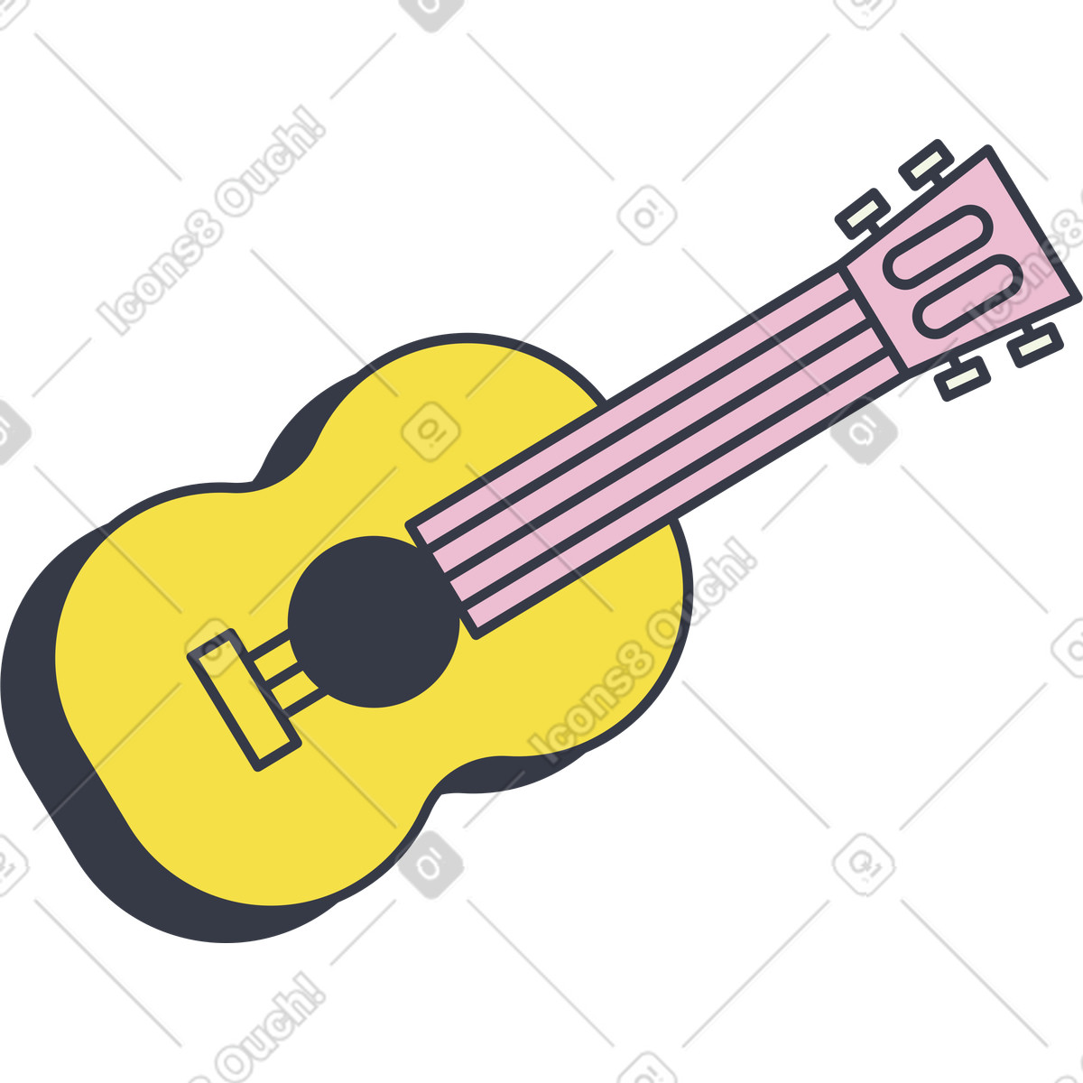 Guitar illustration in Abstract style download in PNG, SVG