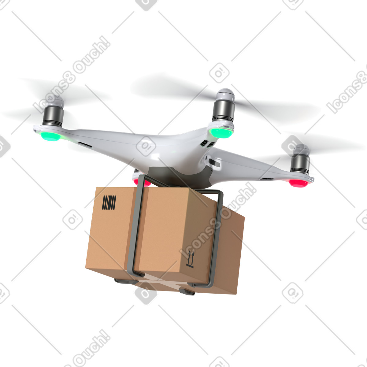 Drone with a parcel animierte Illustration im 3D Business-Stil als Download in GIF, Lottie (JSON), AE
