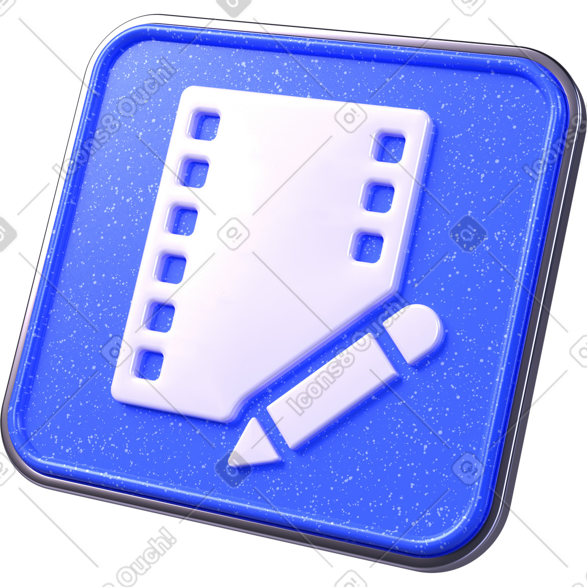 Illustration Montage vidéo, icône de pellicule, création contenu créatif dans le style 3D Boost à télécharger aux formats PNG, SVG