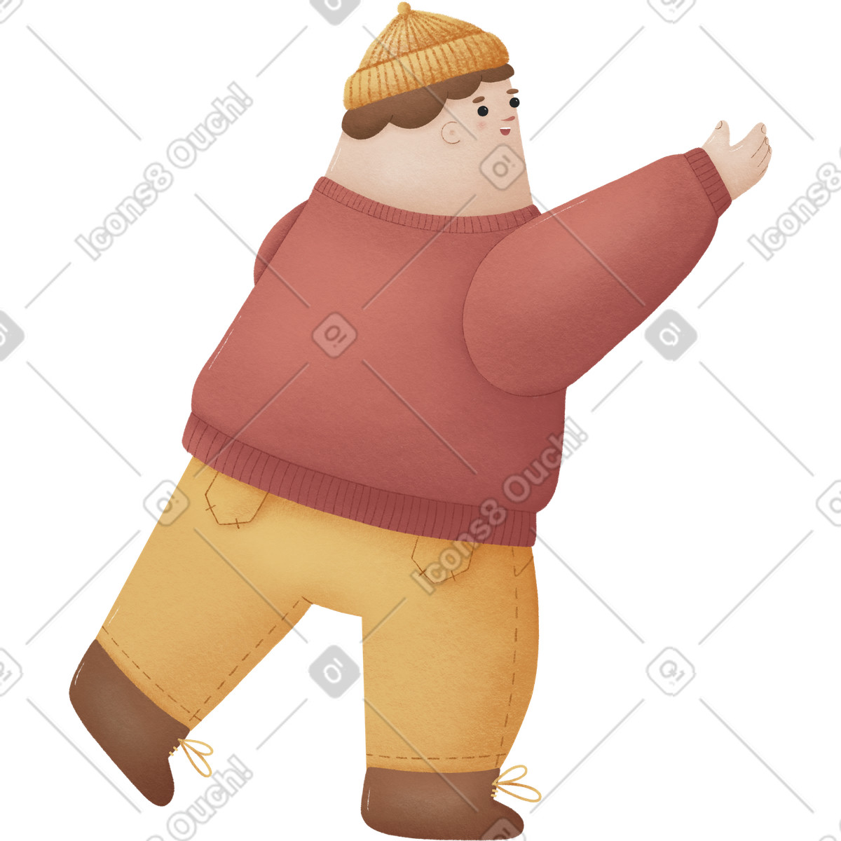 Ilustração de Garoto em no estilo Woolly para baixar em PNG, SVG
