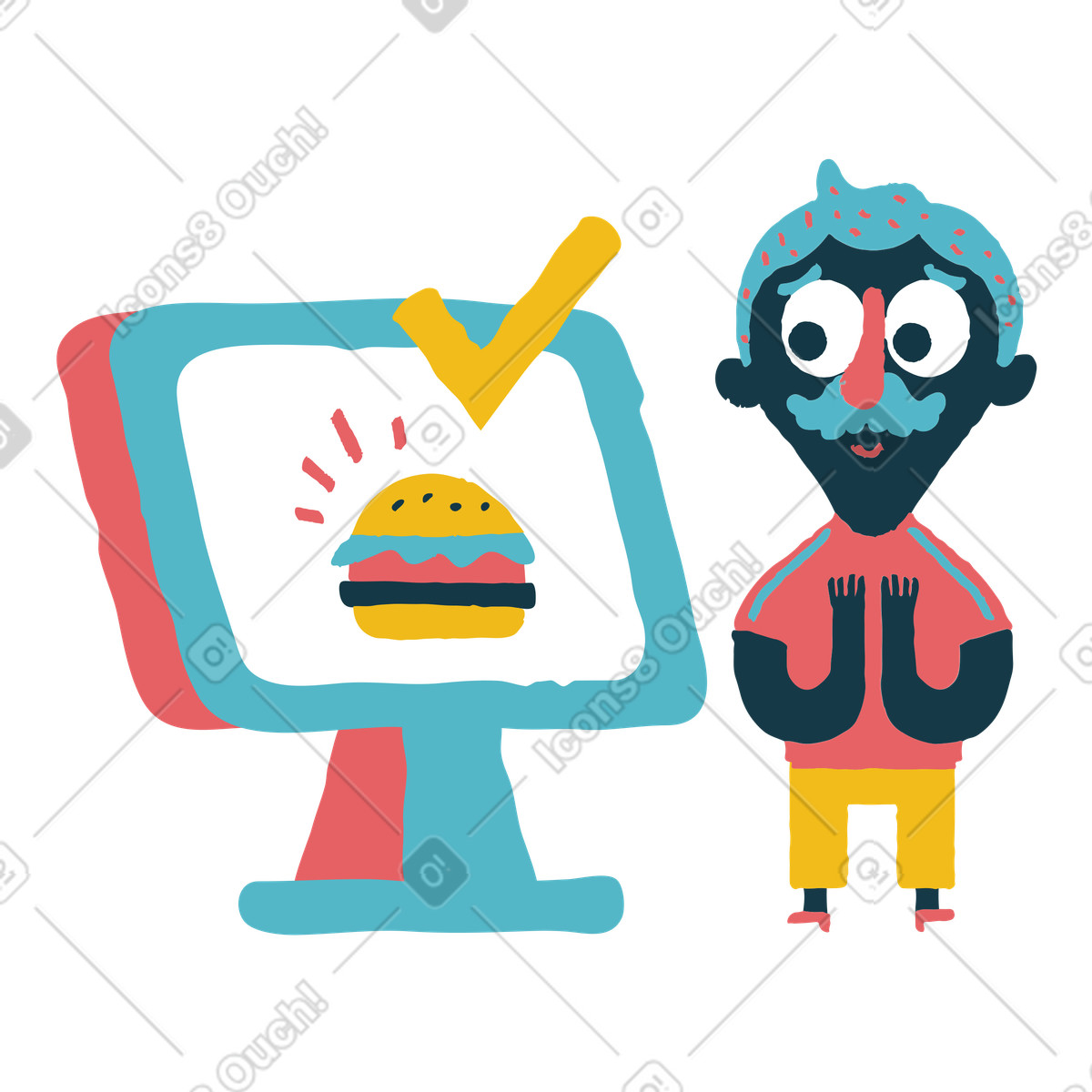 Illustration La commande est en place dans le style Flamenco à télécharger aux formats PNG, SVG