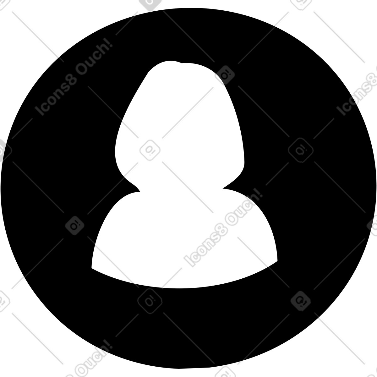 Иллюстрация User profile avatar symbol for female account identification online в стиле Line — скачать в форматах PNG, SVG