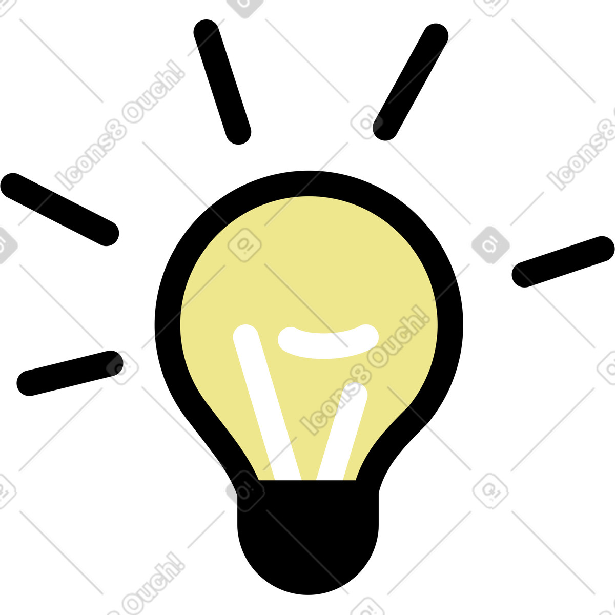 Light bulb illustration in Mochi style download in PNG, SVG