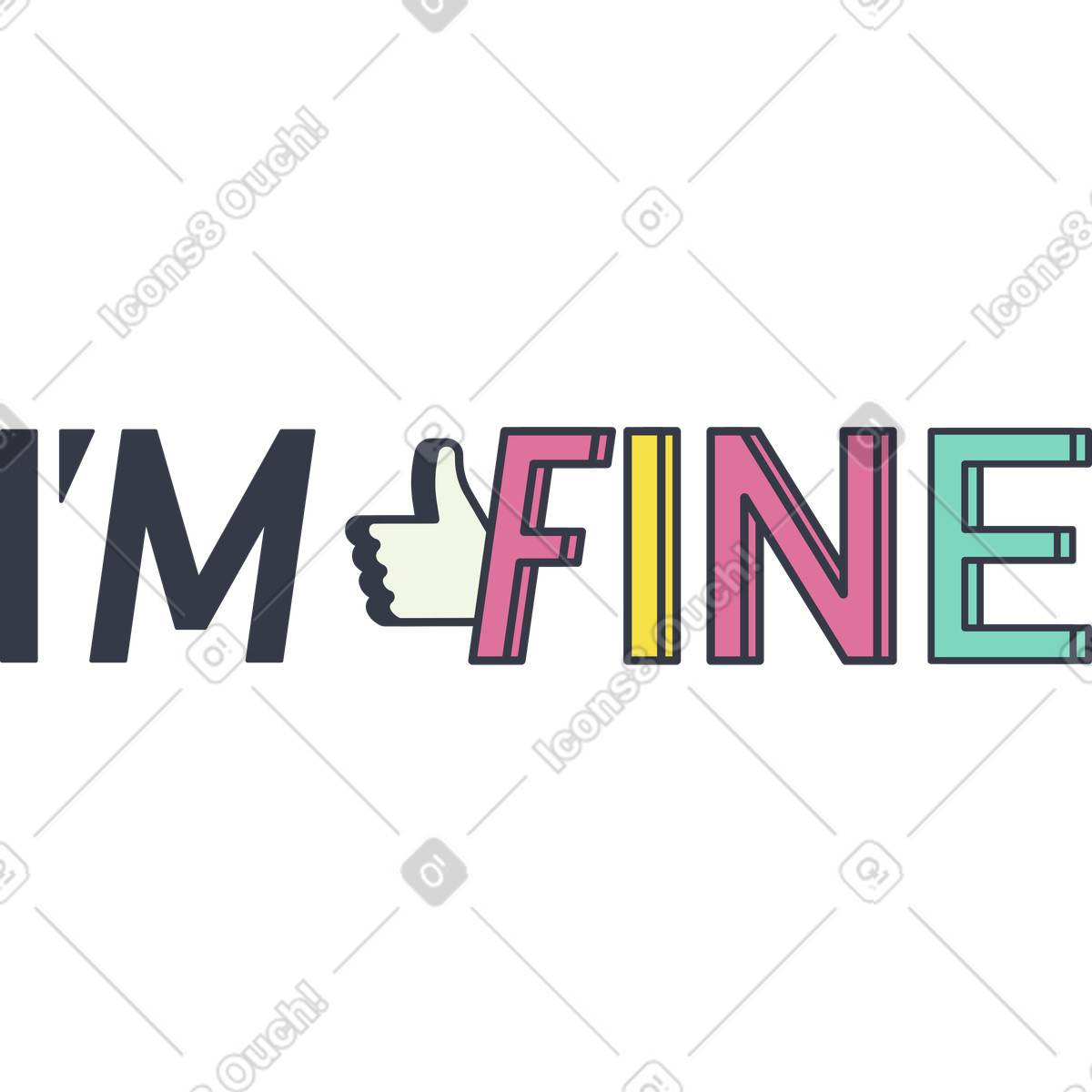 Ilustración Estoy bien en estilo Abstract a descargar en PNG y SVG