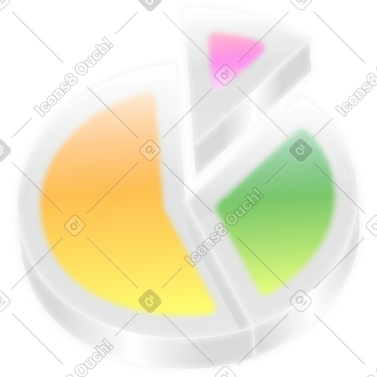 Transparent pie chart illustration in PNG, SVG