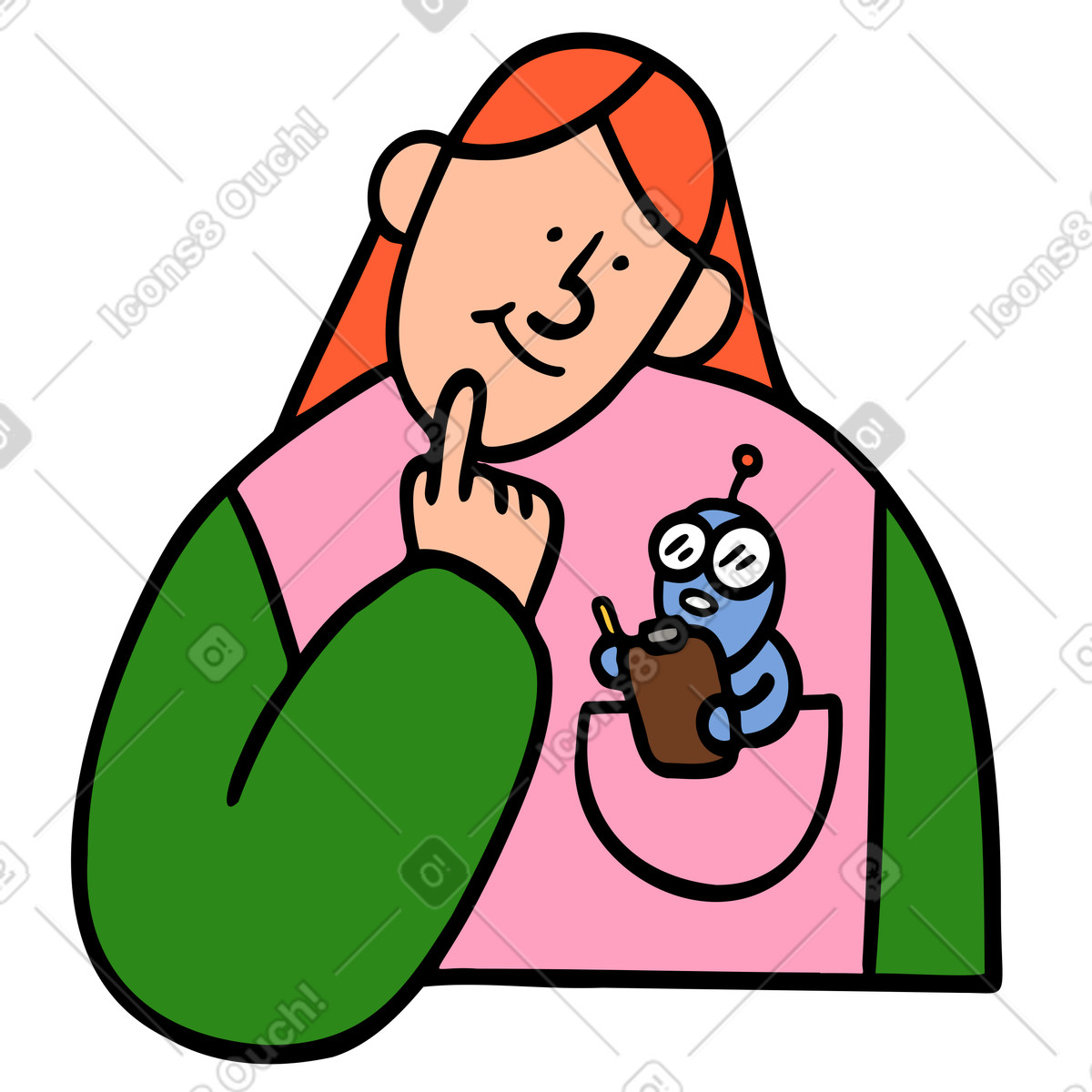 Illustration Une femme parle avec un assistant ia dans le style Comic à télécharger aux formats PNG, SVG