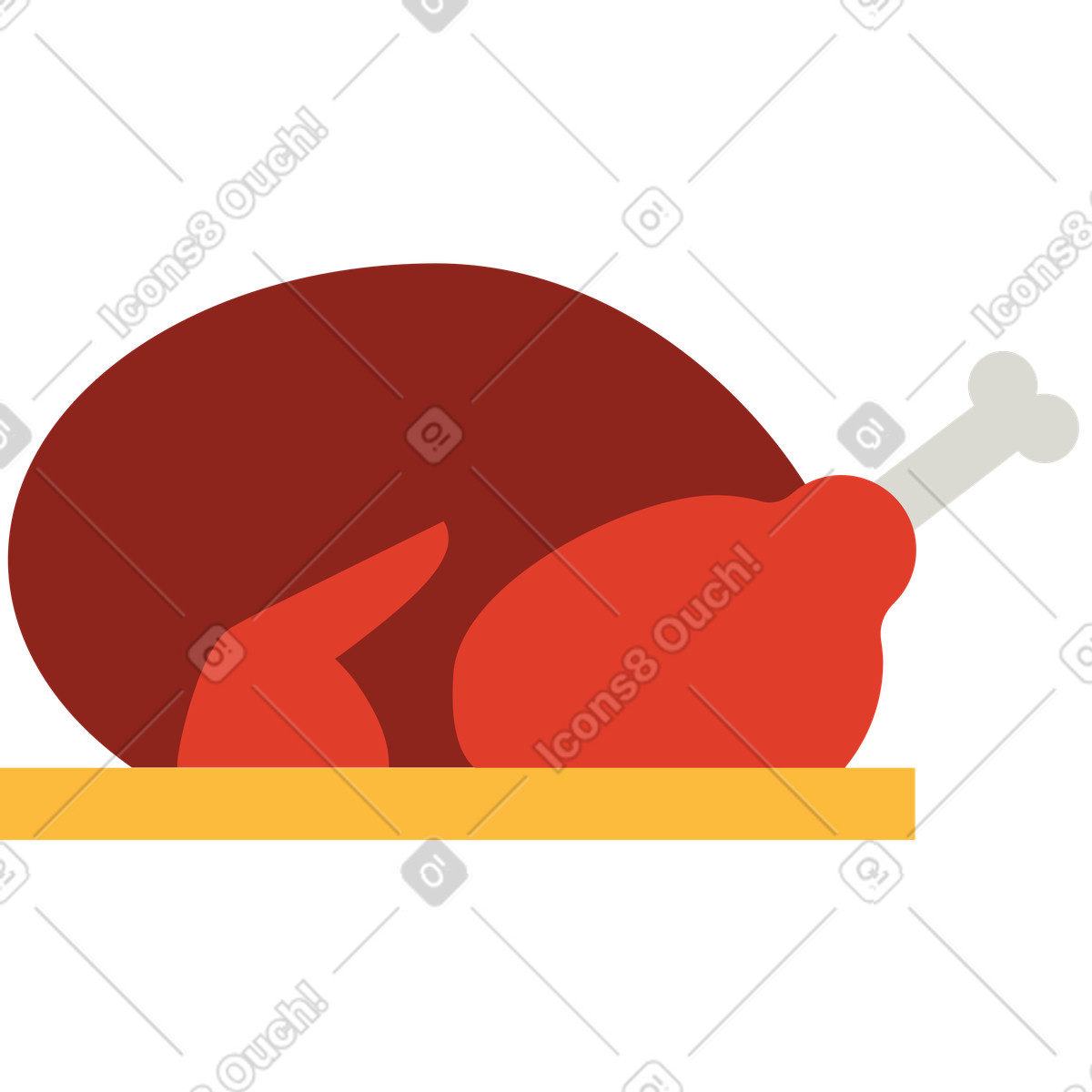 Ilustración Pavo en estilo Burgundy a descargar en PNG y SVG