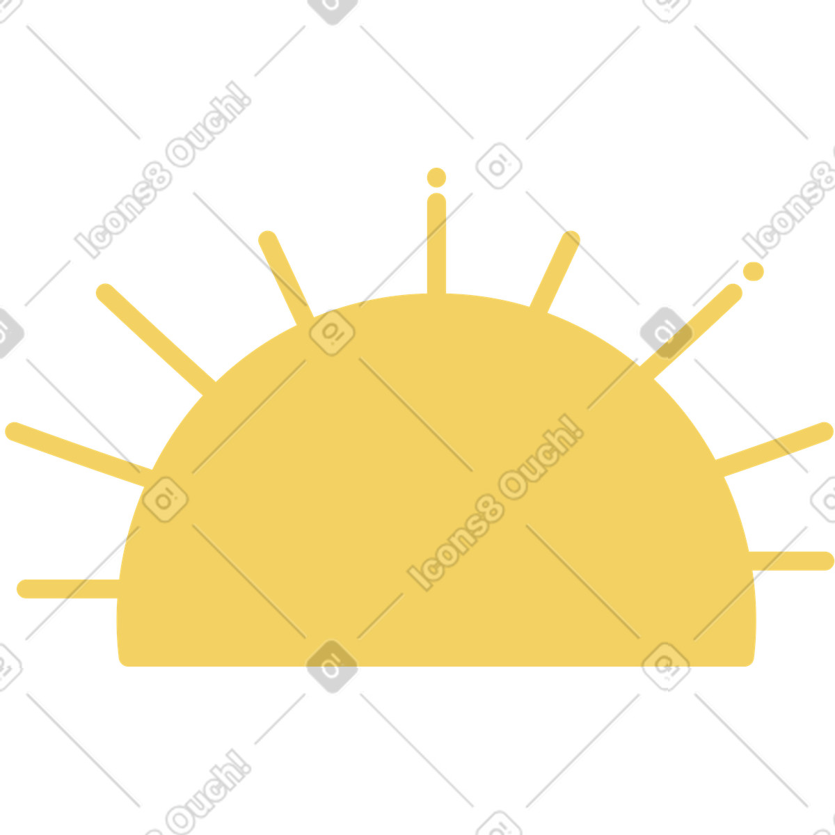 Macaroni 스타일의 태양 일러스트레이션 PNG, SVG 다운로드