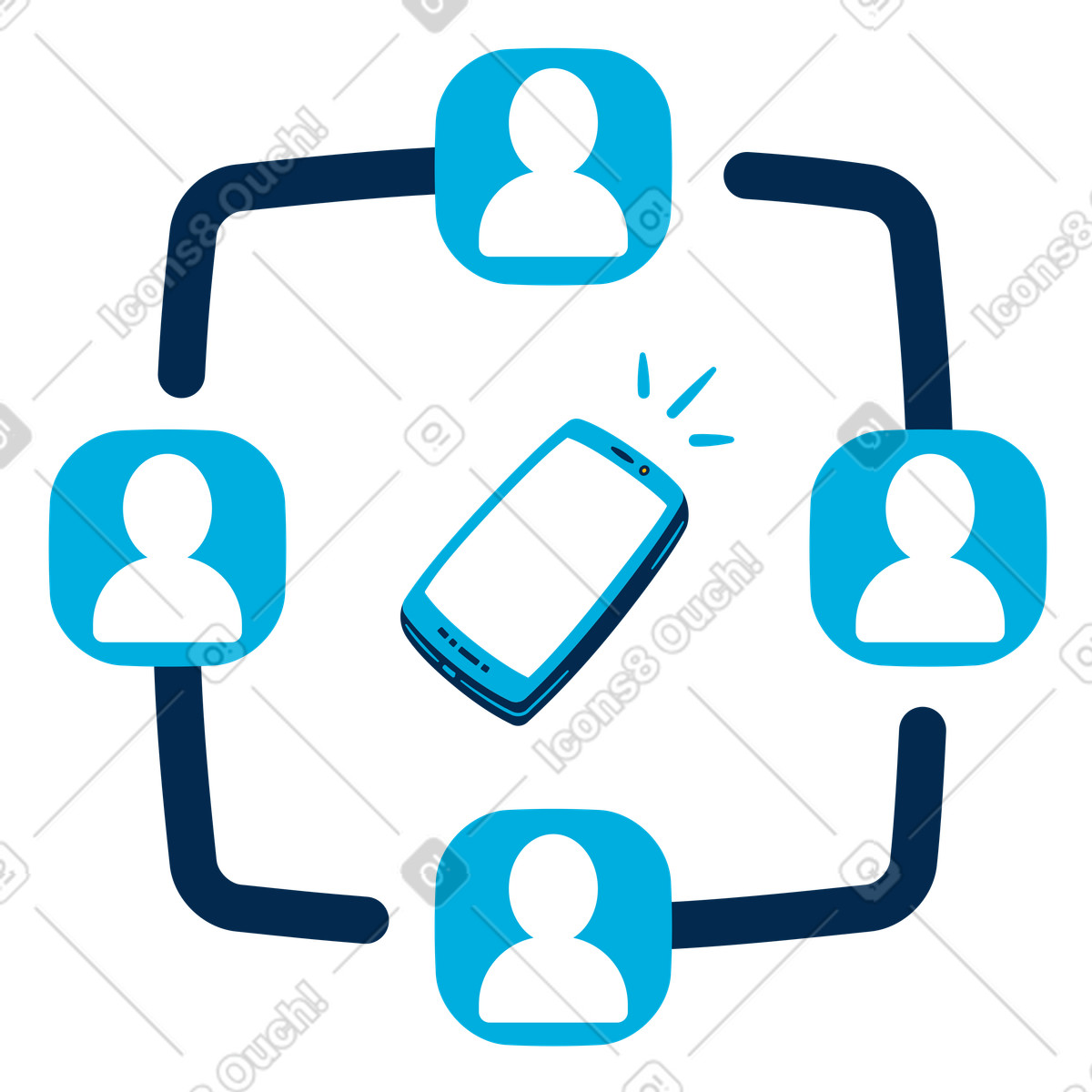 Gruppenanruf-Illustration im Flame-Stil als Download in PNG, SVG