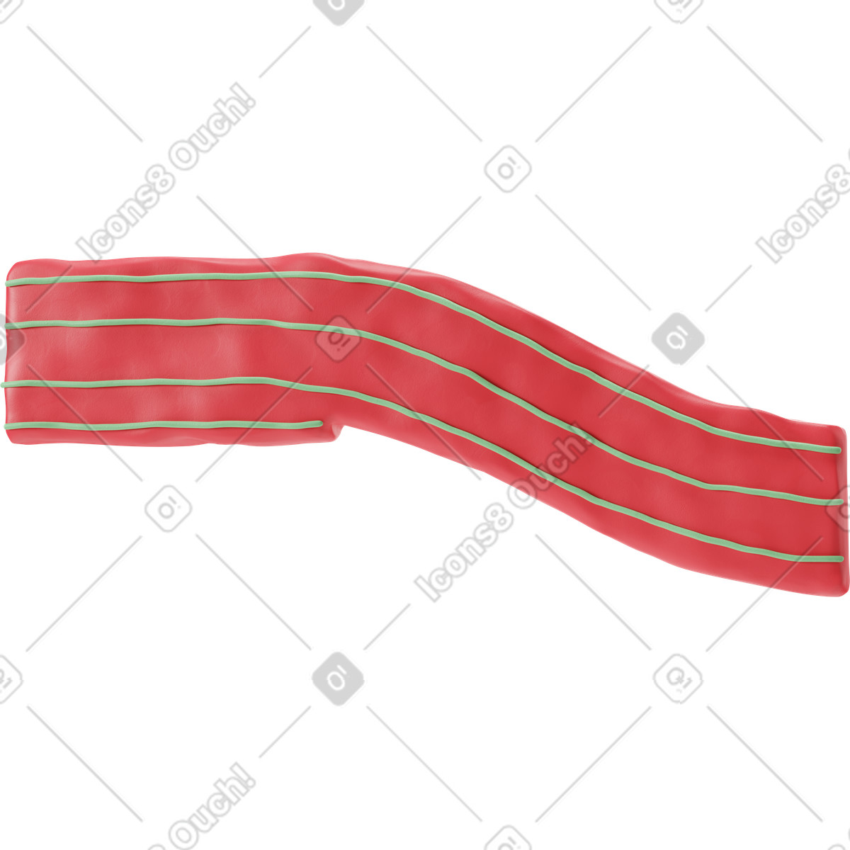 Ilustración Torso en paño rojo con rayas verdes estilo 3D Stripy a descargar PNG y SVG