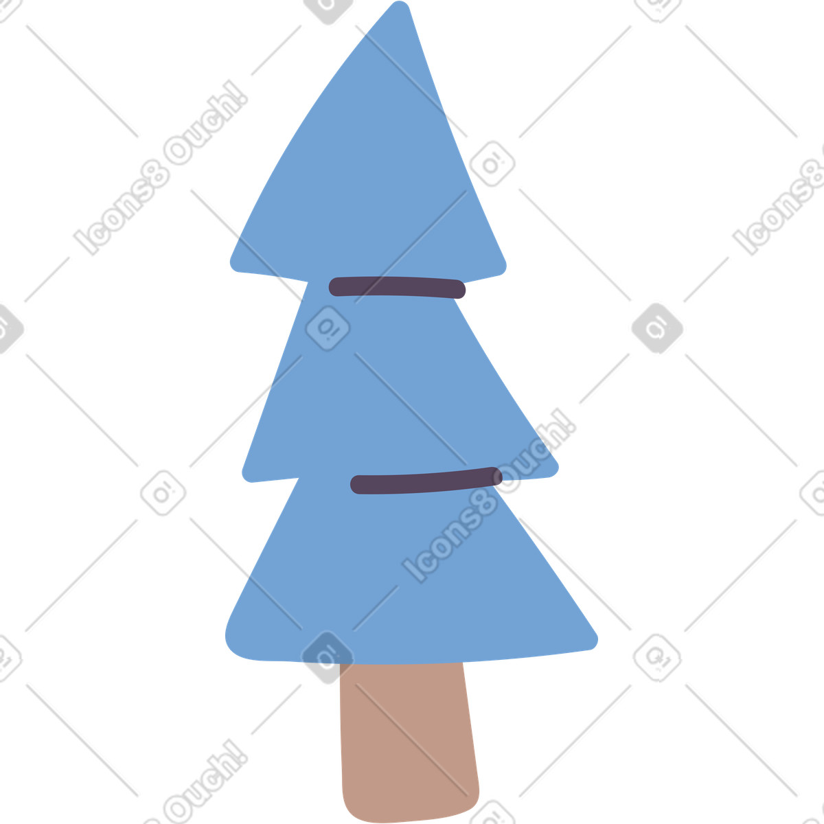 Fir tree illustration in Pluto style download in PNG, SVG