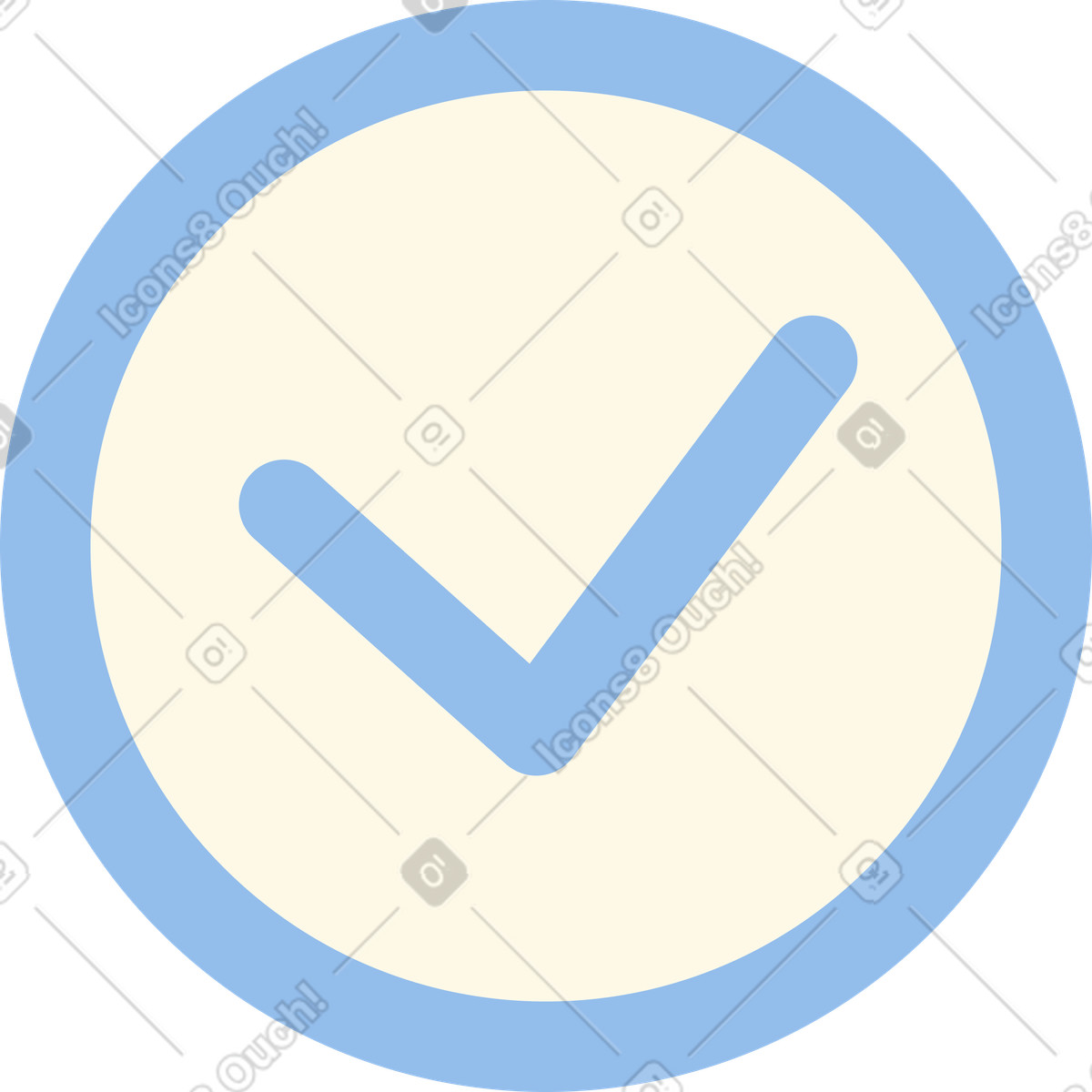 Check mark in a circle animated illustration Beam style download GIF, Lottie (JSON), AE