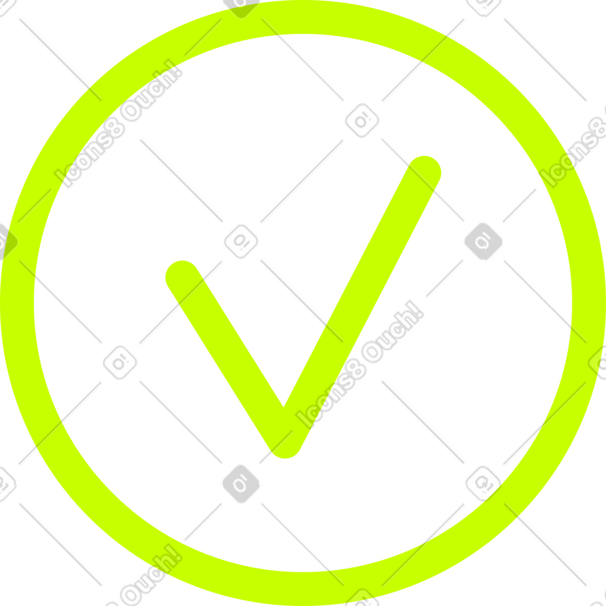 Green check mark in a circle illustration Space style download PNG, SVG