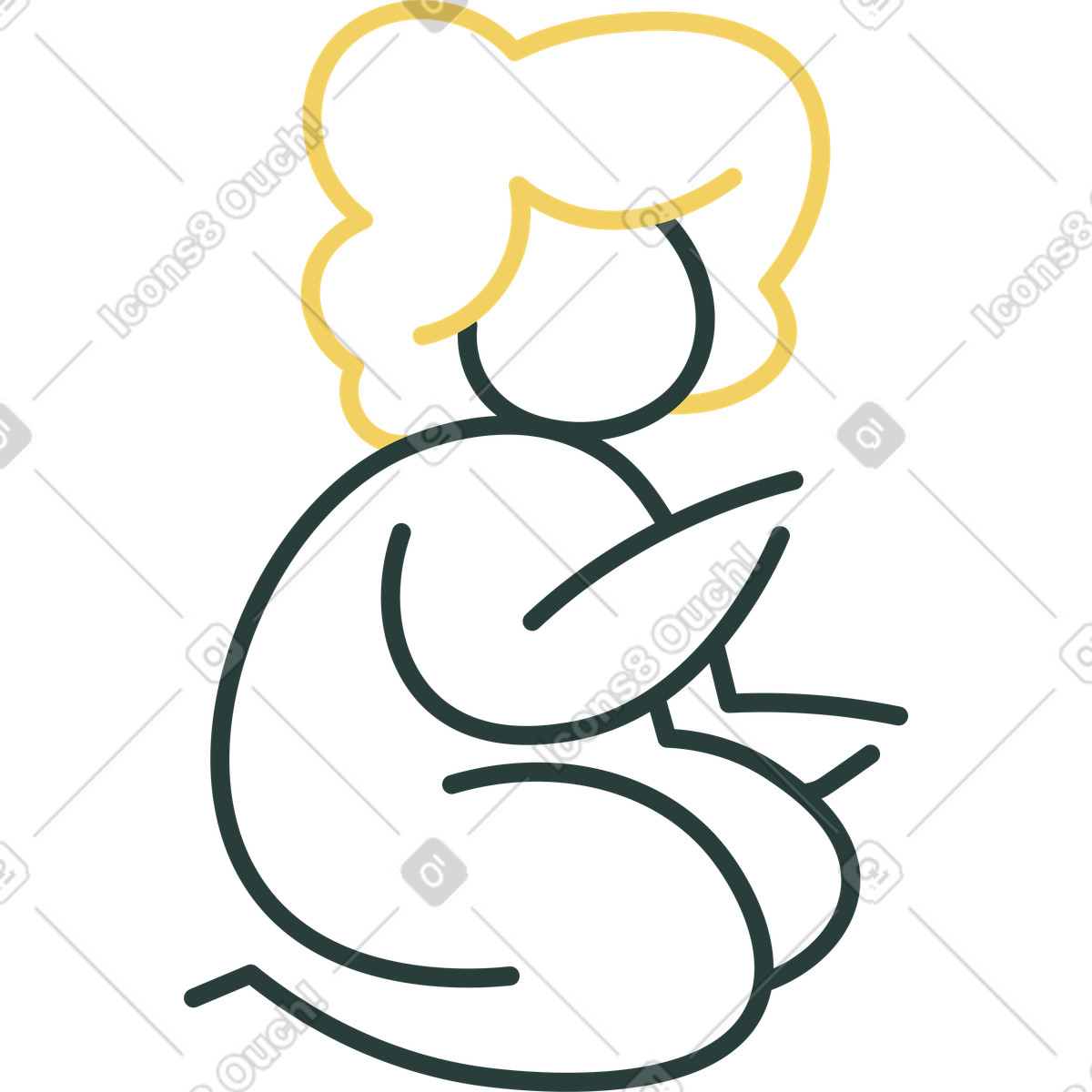 Illustration Baby-sitting dans le style Macaroni à télécharger aux formats PNG, SVG