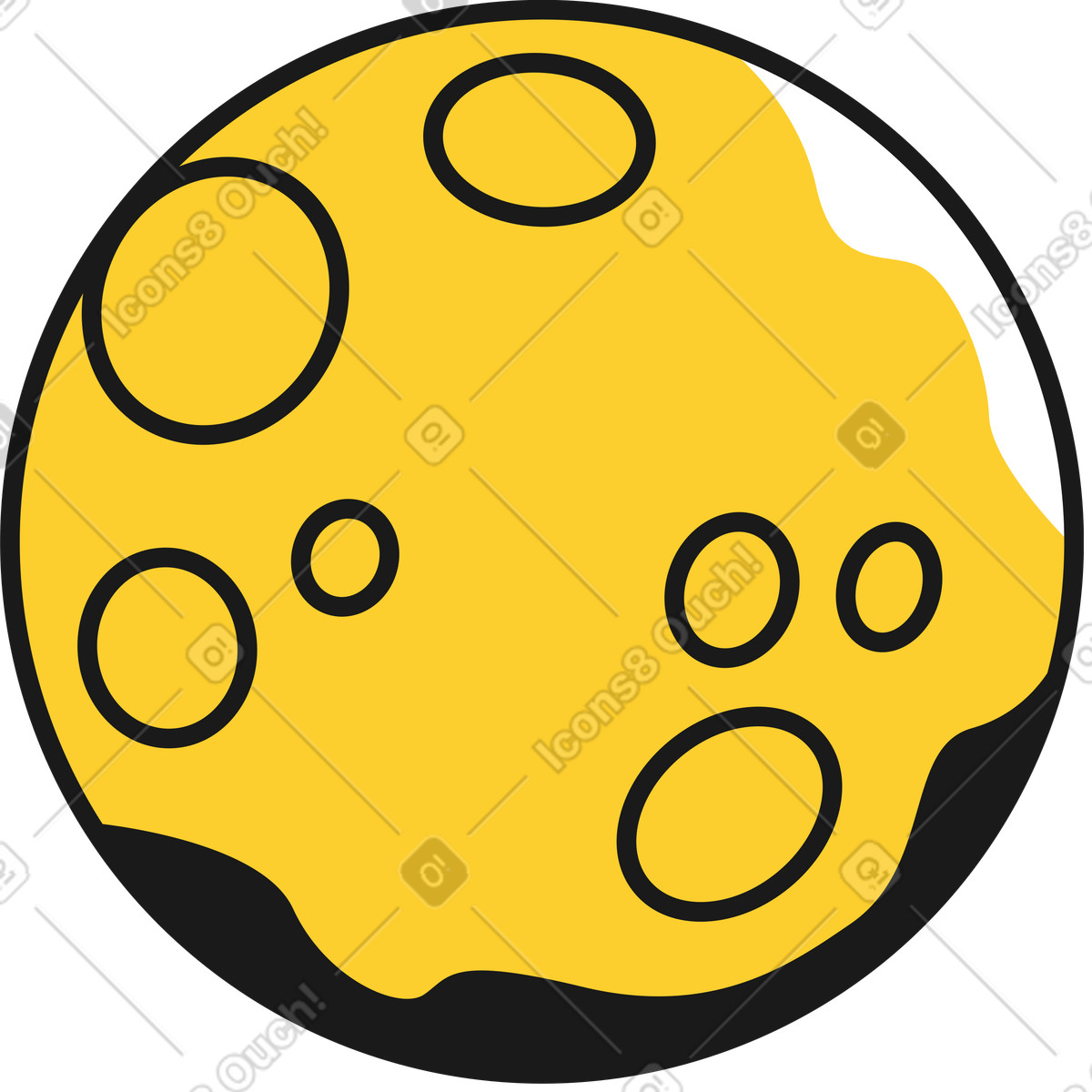 Ilustración Luna en estilo Taxi a descargar en PNG y SVG