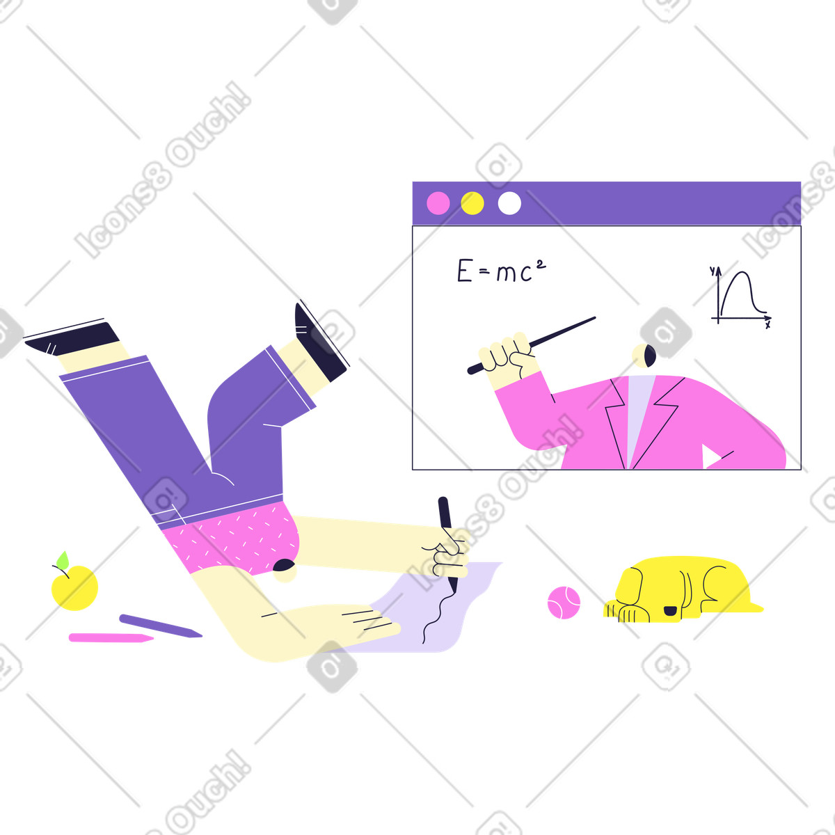 Illustration Étude à distance dans le style Mellow télécharger aux formats PNG, SVG
