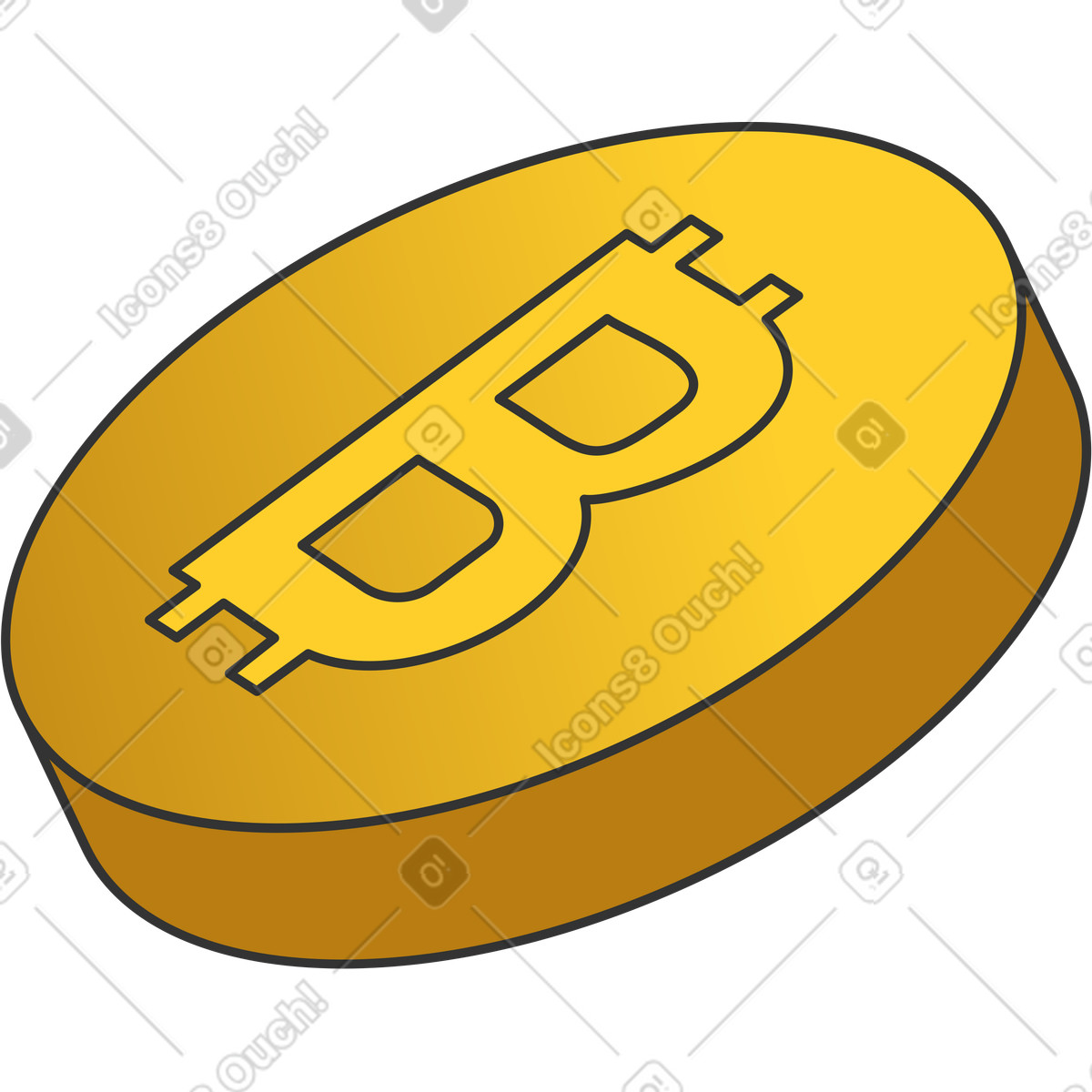 Illustration Bitcoins dans le style Kit à télécharger aux formats PNG, SVG