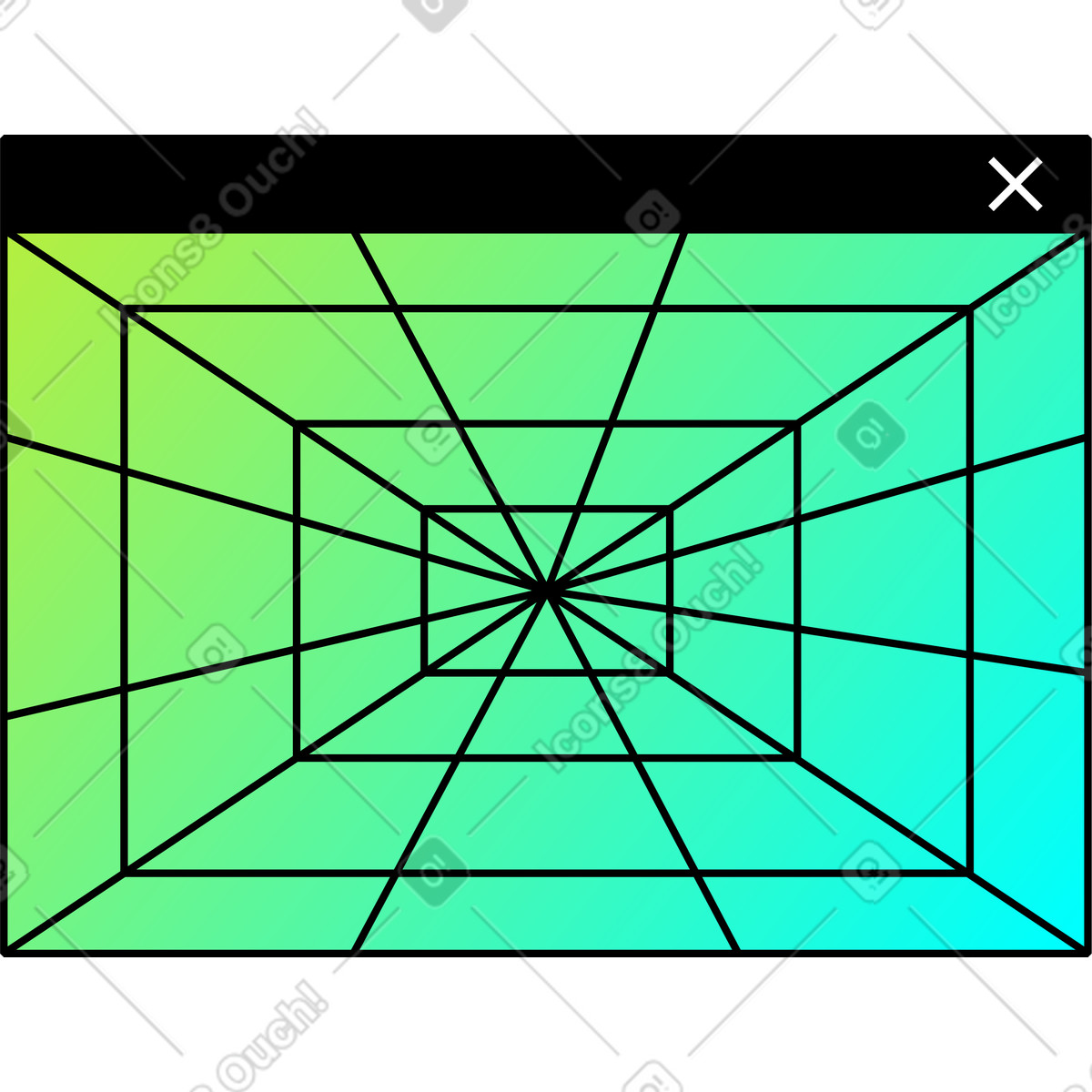 Finestra con tunnel di gioco illustrazione in stile Memphis scarica in PNG, SVG