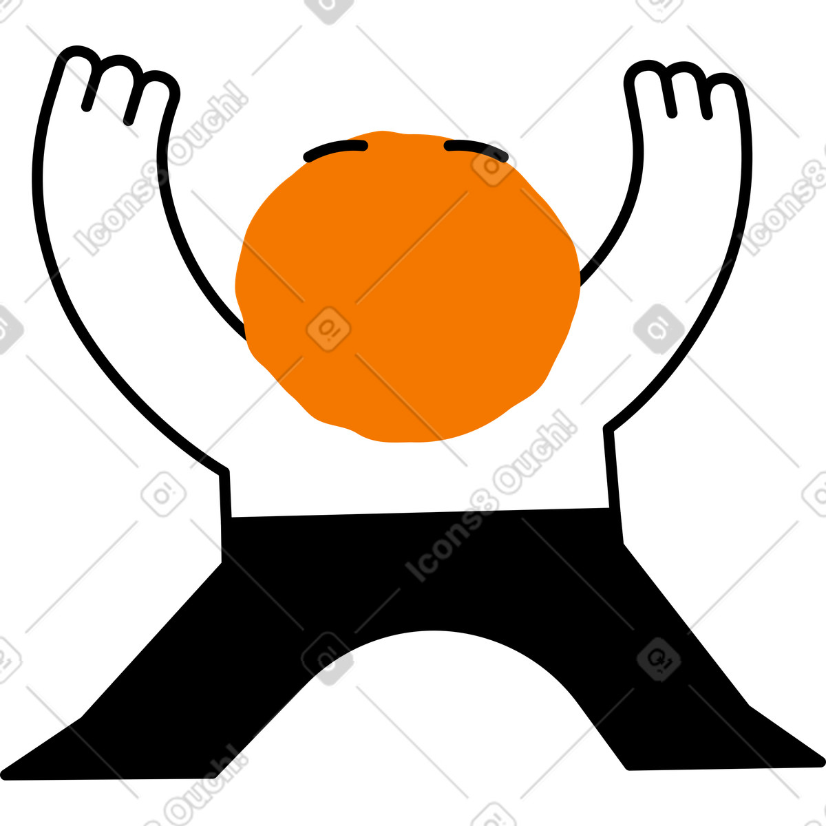 Character with his head raised up illustration in Giggle style download in PNG, SVG