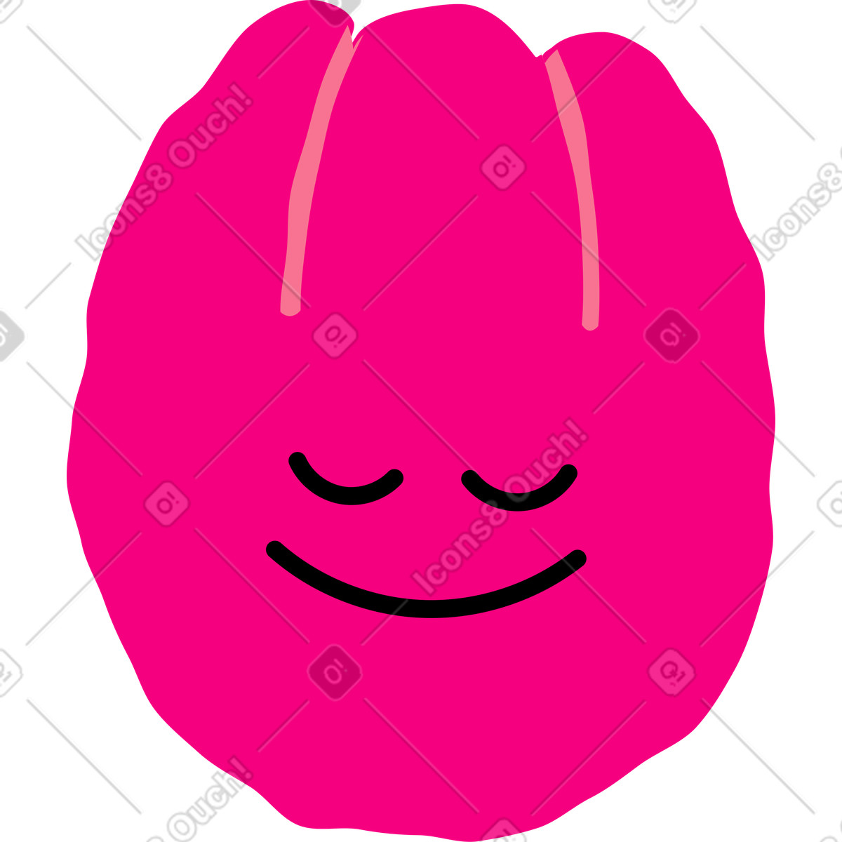 Blumenkopf-Illustration im Giggle-Stil als Download in PNG, SVG