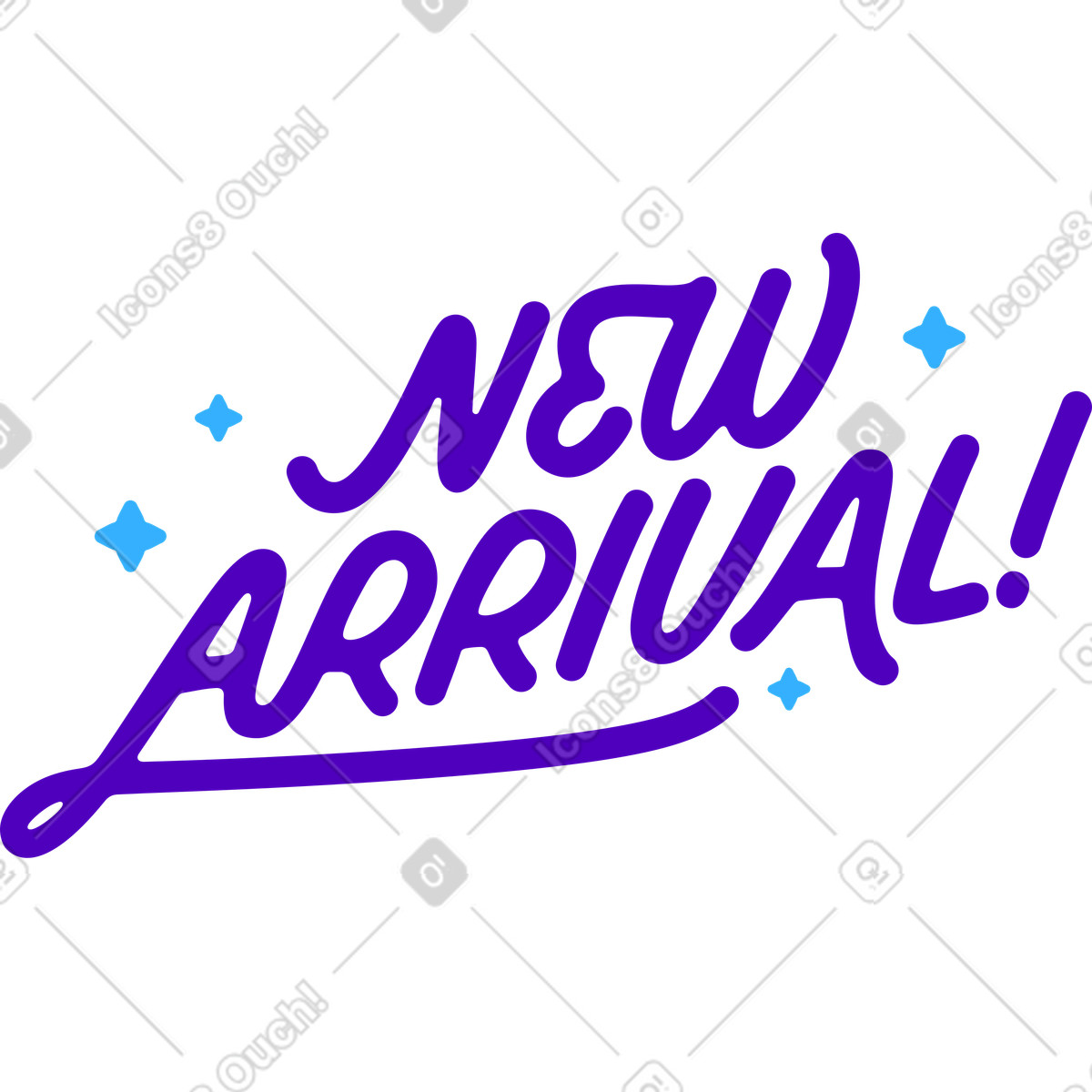 Ilustración animada Letras recién llegadas con texto brillante en estilo Lettering a descargar en GIF, Lottie (JSON), AE