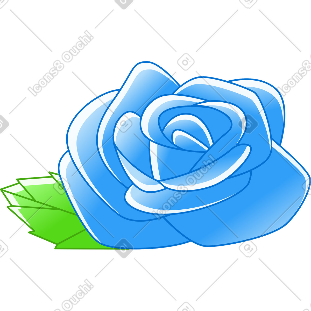 Rose-Illustration im Rainbow-Stil als Download in PNG, SVG