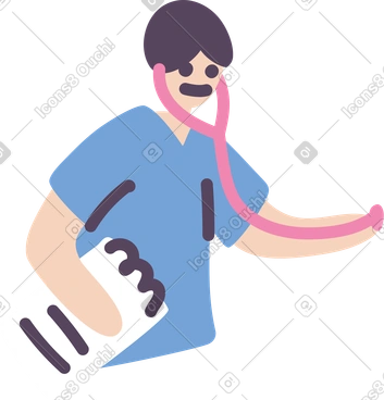 Medic doctor with phonendoscope PNG, SVG