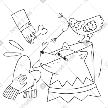 Taking care of dog in recovery collar PNG, SVG