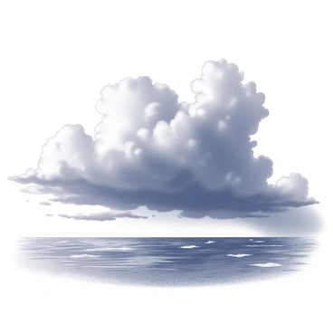 Dark and dramatic storm clouds rolling over a calm sea