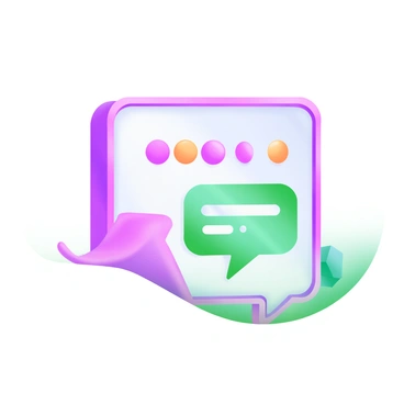 A chat bubble icon with animated dots inside, suggesting an eager conversation