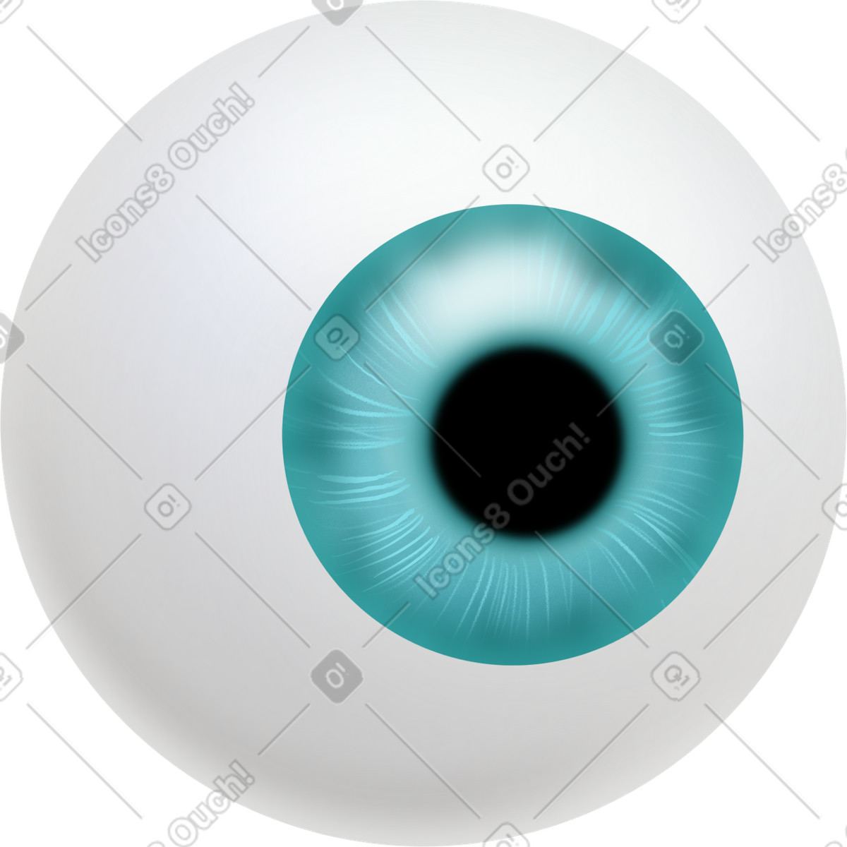Volumetric eye illustrazione in stile Jumble scarica in PNG, SVG