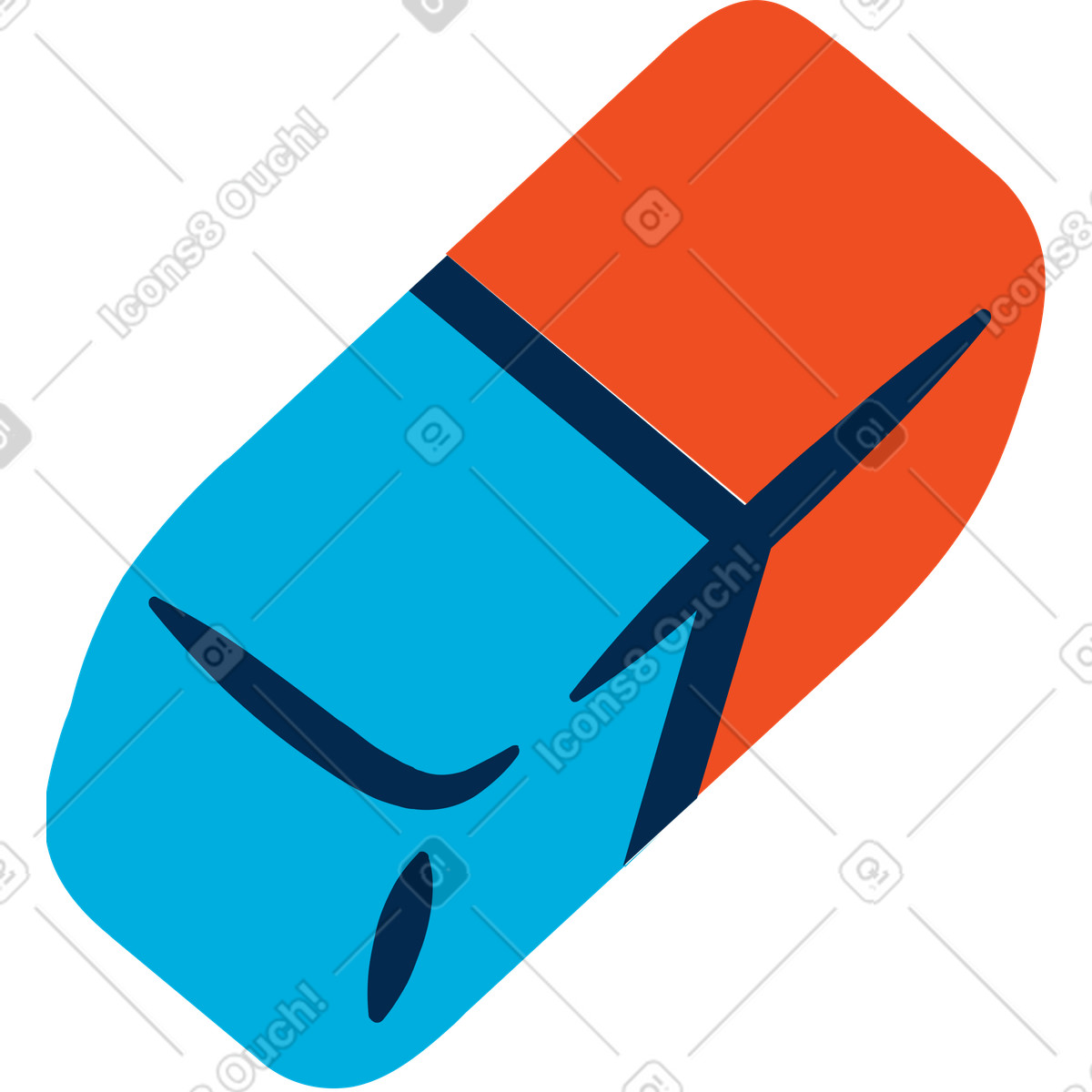 Eraser illustration in Flame style download in PNG, SVG