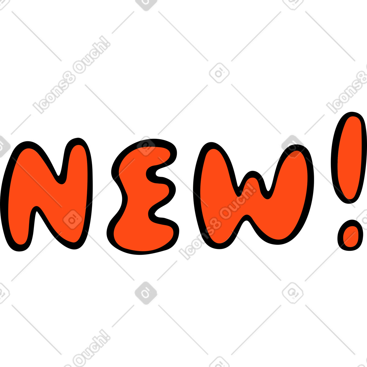 Ilustración ¡texto nuevo! letras en estilo Comic a descargar en PNG y SVG