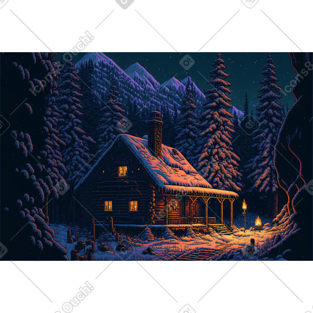 3D country house background illustration in Experimental style download in PNG, SVG