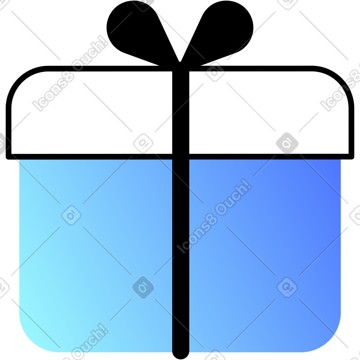 Pacco regalo illustrazione in stile Azure scarica in PNG, SVG