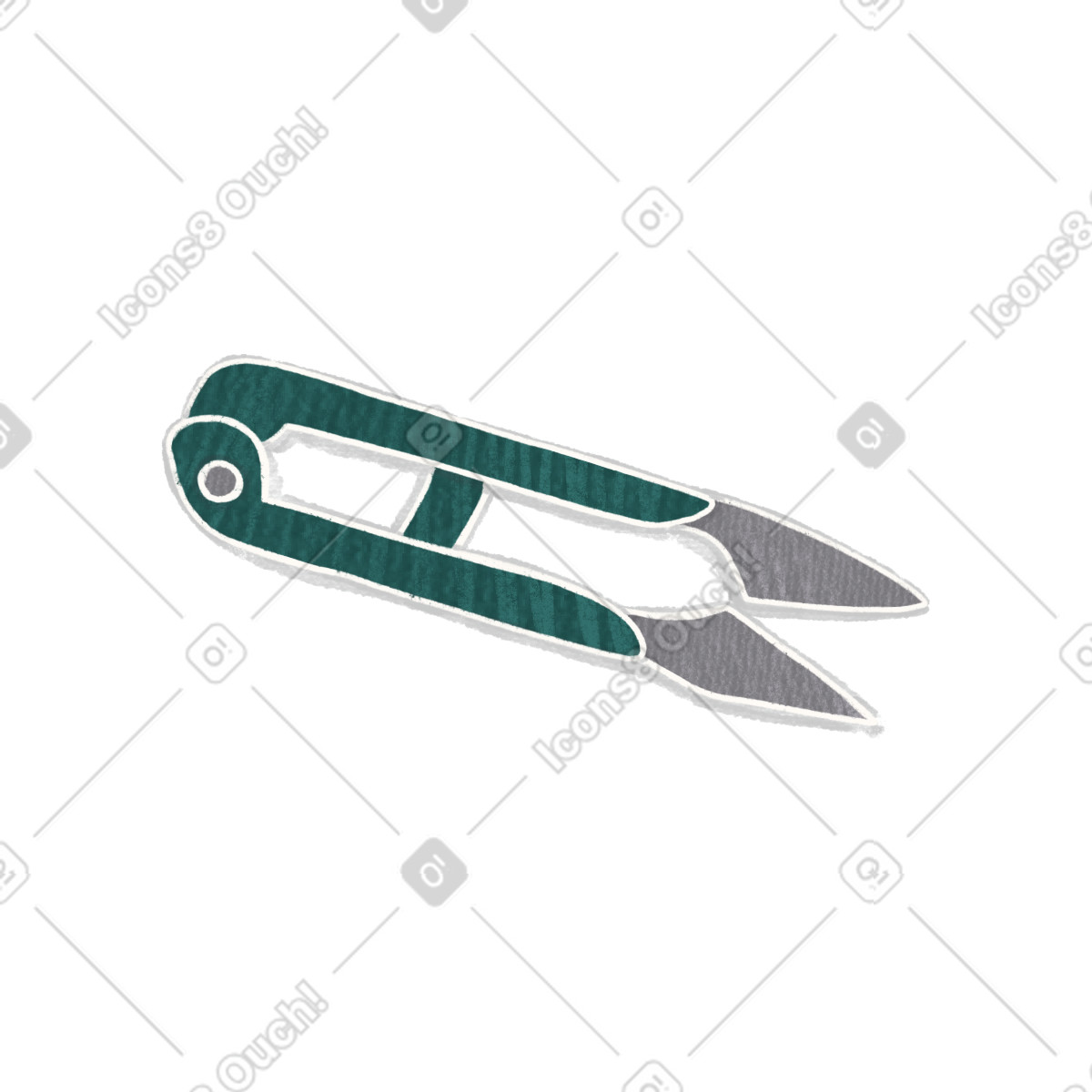 Sewing scissors illustration in Crafty style download in PNG, SVG
